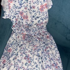 Floral halter Handkerchief Maxi Dress. Lined. New with tags. Medium E1