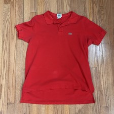 Lacoste Izod Vintage Red Polo Tennis Shirt Men’s Size Large Made In USA