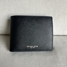 Michael Kors Men  s Harrison Slim Billfold Leather Greyhound Wallet NWOT