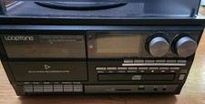 LoopTone Vinyl Record Player with Radio, Bluetooth, 3-Speed, and CD Cassette