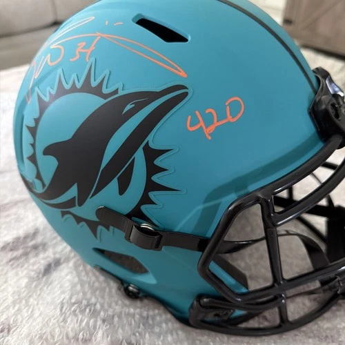 🔥 Ricky Williams Signed Miami Dolphins Full Size RAVE Rep Helmet -  🏈