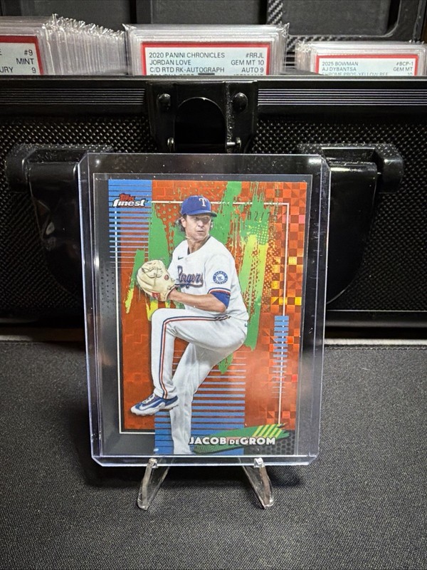 2026 Topps Finest Baseball Jacob deGrom Orange X-Fractor /25 - Texas Rangers
