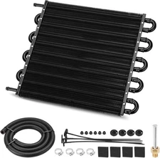 10 Rows Aluminum Universal Remote Transmission Oil Cooler Radiator Converter Kit