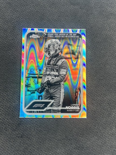 2024 Topps Chrome Formula 1 Lando Norris #167 Black & White RayWave Refractor