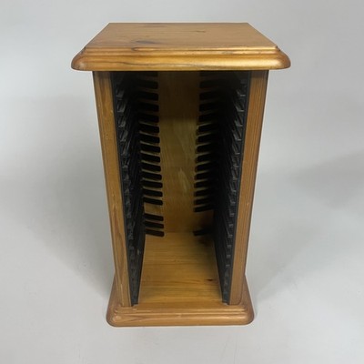 Holz CD Aufbewahrung Turm Regal für 20 Audio CDs 36 cm hoch Holz Retro Möbel