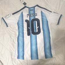 adidas Argentina Lionel Messi #10 Soccer Jersey Men’s L White Blue