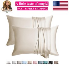 100 Silk Pillow Cases 2 Pack Standard Size Mulberry Silk Pillowcase for Hair...