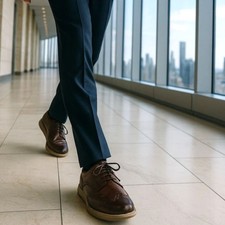 Cole Haan Men's Original Grand Shortwing Brown Leather Oxfords SZ 10 NEW