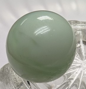 .56" Vintage Jabo Vitro Agate Marble Jade Green White Swirl Player NM