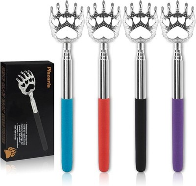4Pack Extendable Back Scratchers  Metal Claws with Telescopic Rubber Handles ...