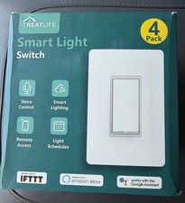 Treatlife SS01S Smart Light Switch 4-Pack Whi...
