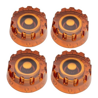 Musiclily Pro 4Pcs Amber Metric 18 Splines Knobs For Epiphone Les Paul SG Guitar