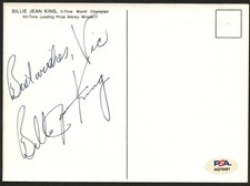 Billie Jean King signed autograph 5x7 Photo Tennis Player PSA Stickered