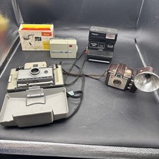 Vintage Polaroid  Kodak Cameras, Hawkeye Instamatic, Brownie Holiday Photograph
