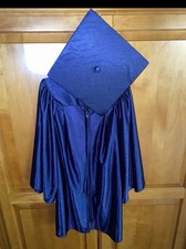 Preschool Graduation Cap  Gown. Unisex Kids Navy Blue. Zip Front. Size 27"