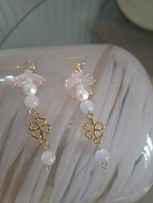 Dangle Pink purple Segora Flower Earings  Earrings Women's Fashion Jewelry