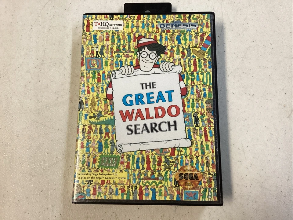 Great Waldo Search (Sega Genesis, 1992) CIB manual pestaña colgante probado B Foto 2 de 4