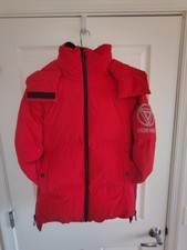 Bosideng Red Marvel Iron Man goose down jacket. Unisex kids size large. Preowned