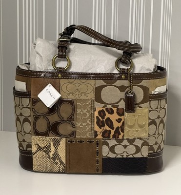 Coach Signature Patchwork Limited Edition Purse Bag Leopard VTG