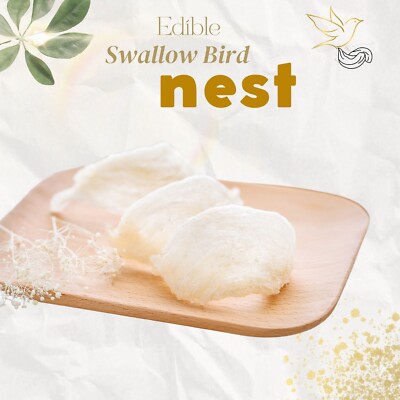Indonesia Natural Edible Swallow Bird Nest | White Super Dried Premium AAAAA 1oz