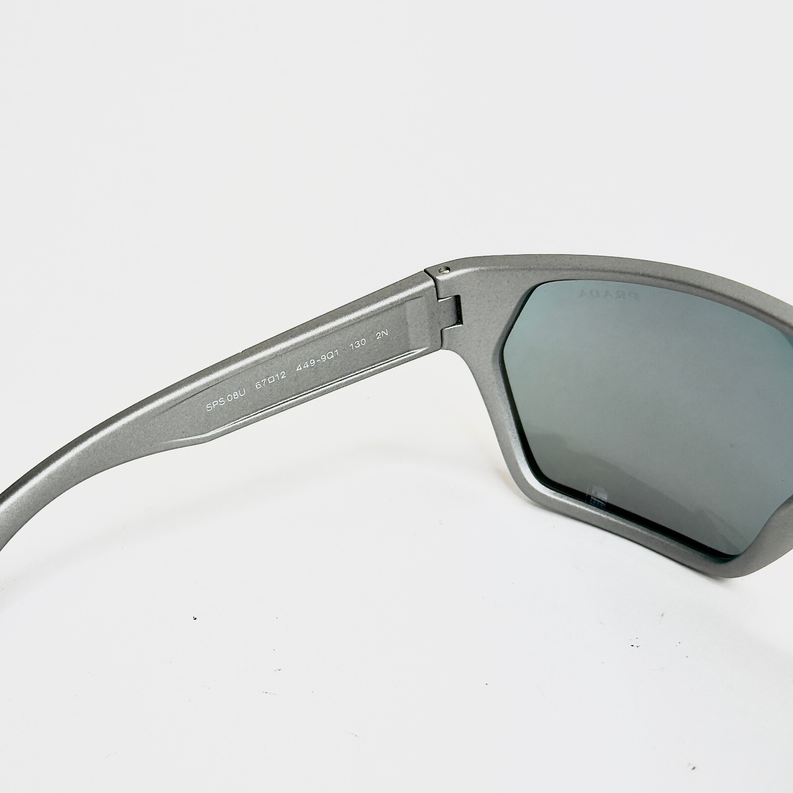 PRADA LINEA ROSSA ACTIVE 08U Silver Red Mirrored Sport Sunglasses PS08US Wrap image 2
