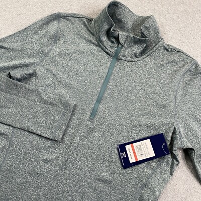 Reebok Sweatshirt Womens Small Deep Teal Heather All Around Vector Half 1/2 Zip