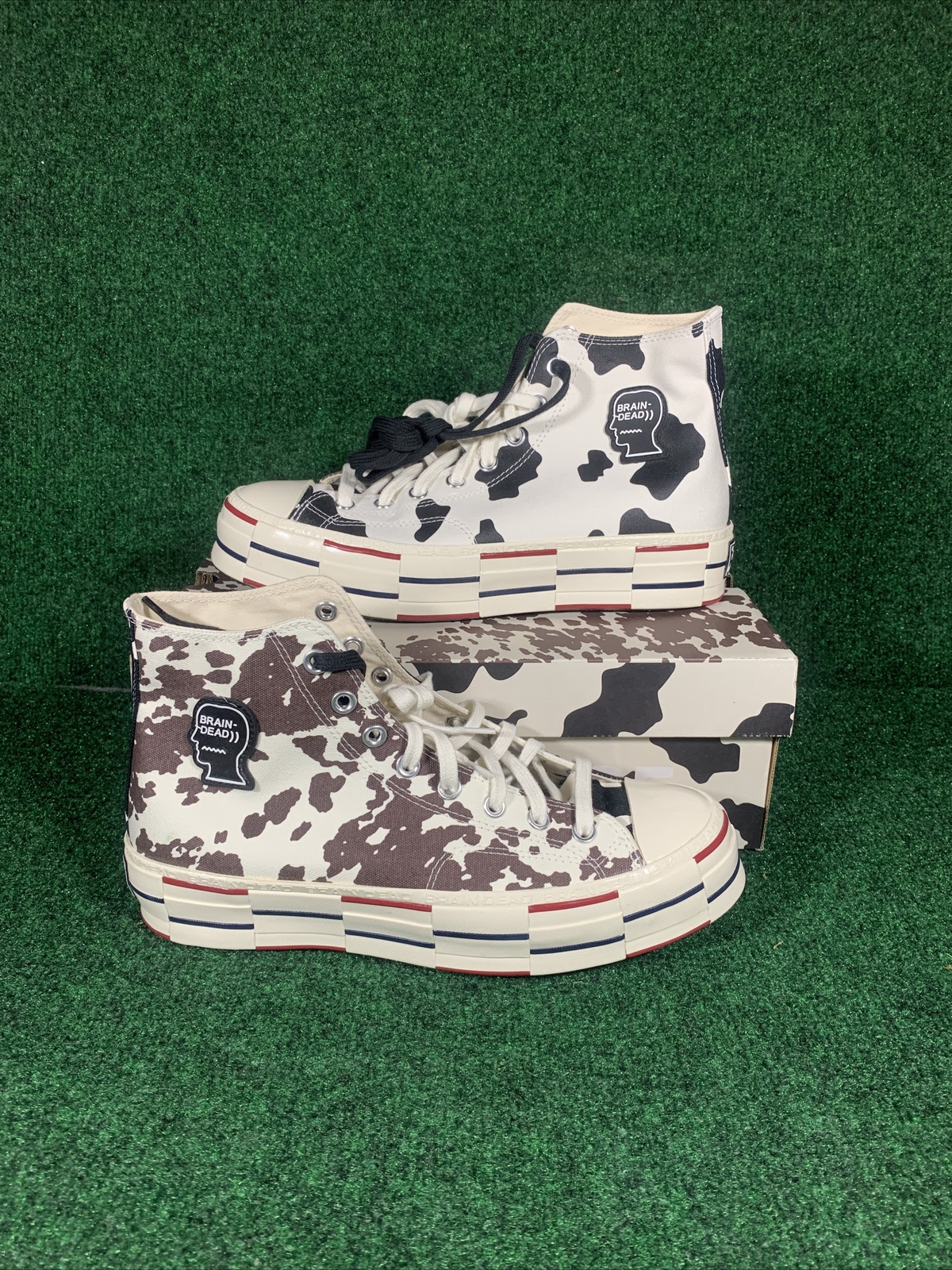 Men’s Converse x Brain Dead Chuck 70 Cow Print Hi Size 9 Black Brown White