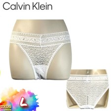 NWT Calvin Klein Women's L Lace Bikini QD3551 White