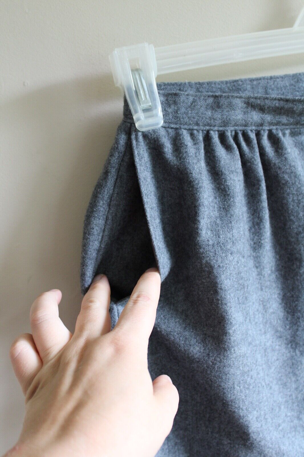 Vtg Pendleton 24" Waist Gray Wool Midi Skirt 26" … - image 2