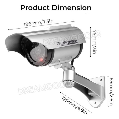 2X Solar Dummy Realistic Fake Surveillance CCTV Security Camera LED Light Blink - Picture 8 of 10