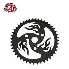 ALTALINE 44T ONE PIECE BICYCLE CRANK FLAME/FIRE CHAINRING 1/2 X 1/8 BLACK.