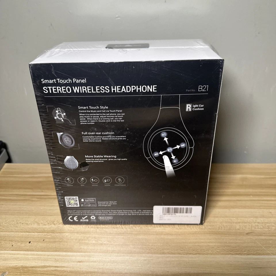 AURICULARES ZEALOT B21 DEEP BASS CONTROL TÁCTIL INALÁMBRICOS BLUETOOTH SOBRE LA OREJA micrófono pc Foto 3 de 4