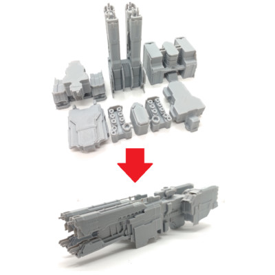 Orthrus-Class Heavy Destroyer Redline Fleet Battles Halo unsc CUSTOM - 6'' Model