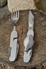 7-In-1 Stainless Steel Multi Function Camping Tool Utensils Knife Spoon Opener