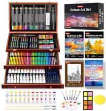 Art Supplies 192-Pack Deluxe Art Set Drawing Painting Supplies Art Kit with Acr