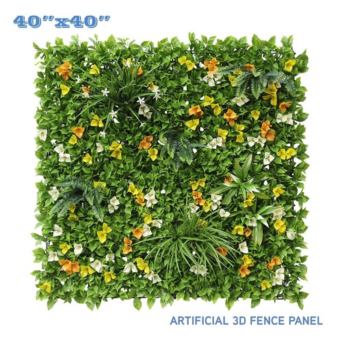 40"x40" Artificial Faux 3D Mixed Leaf Privacy Fence Screen Decor Panel Hedge V6 - Picture 2 of 8