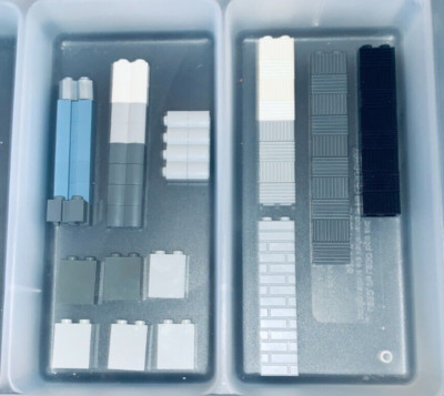 Lego Brick Wall Tile Lot of 55 Masonry Tiles Log 1x2 1x4 Grill Gray White Black 