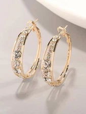 Aretes Argollas En Oro Pendientes Joyería Fina De Moda Regalos Para Mujer