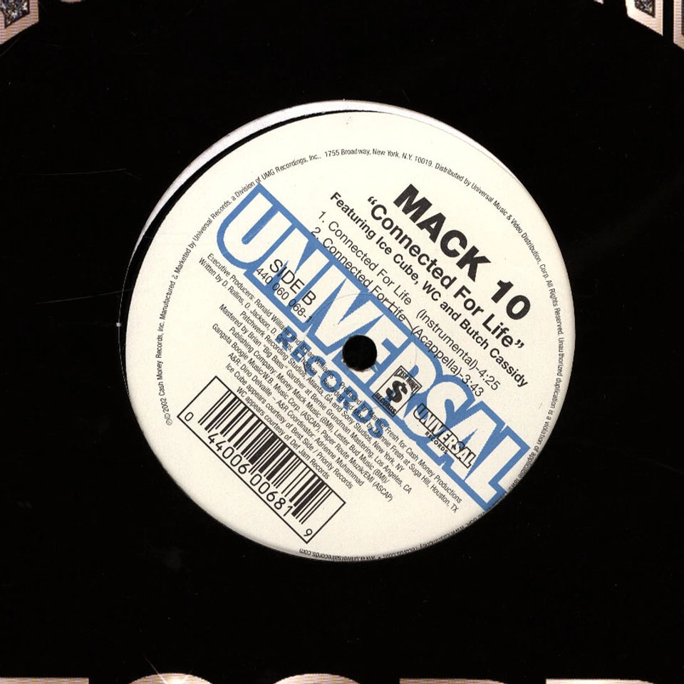 Mack 10 - Connected for life feat. Ice Cube, (Vinyl 12" - 2002 - US - Original) - Bild 4 von 4