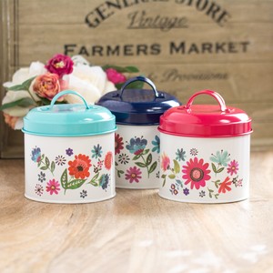 floral tea coffee sugar canisters