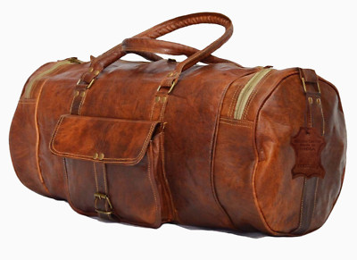 Large Duffle Bag Travel Bag Genuine Leather Holdall 24'' Luggage Gym Shoulder Bag