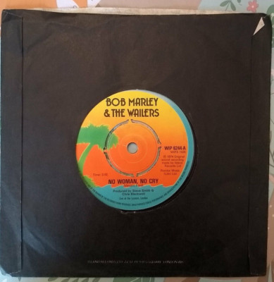 Bob Marley & The Wailers No Woman, No Cry 7'' Vinyl   1974 WIP 6244