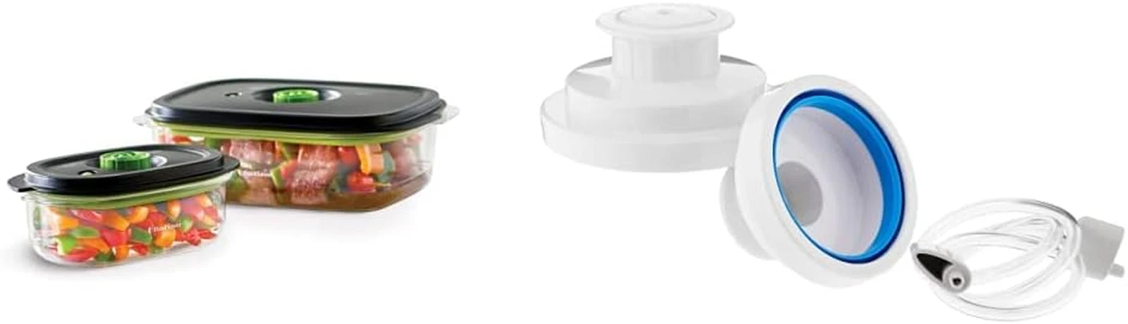 Vacuum Food Storage Containers & Jar Sealer Set for Mason Jars - 2 Pack