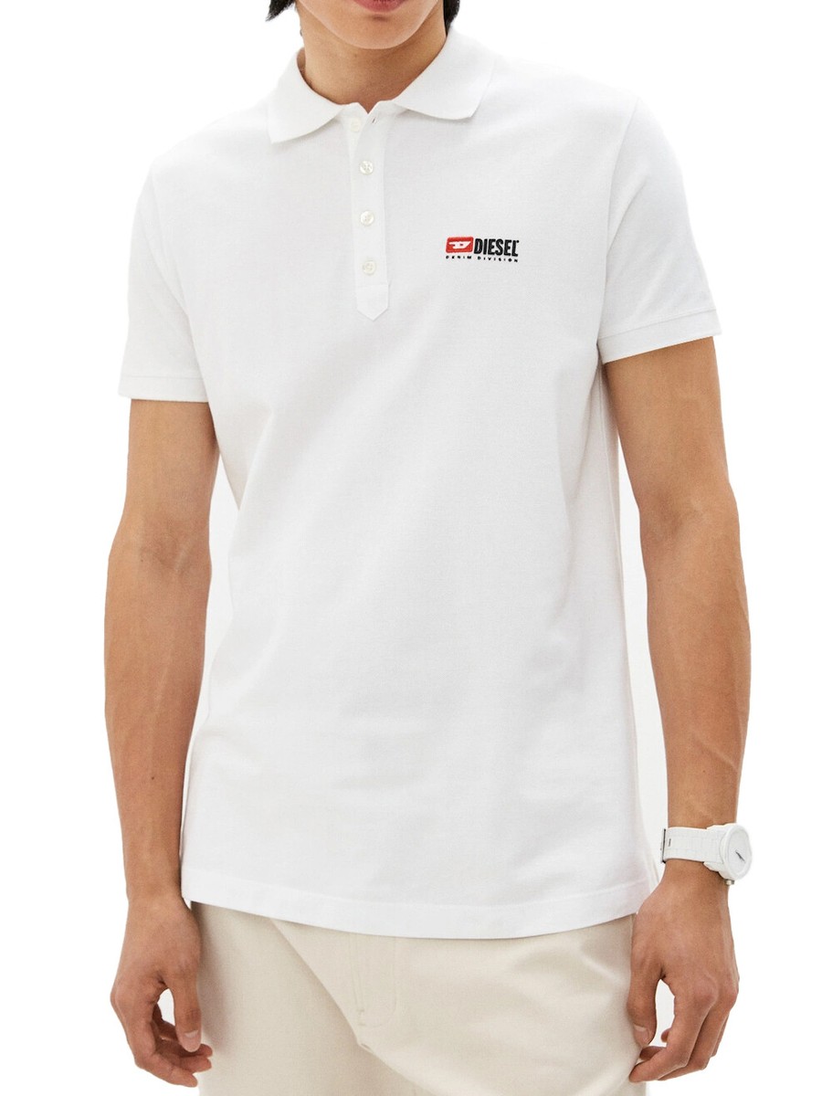 【送料&関税込】Diesel Tferry White Cotton Polo Shirt Men's short, long sleeve polo shirt: Cotton, Slim Fit | Diesel®