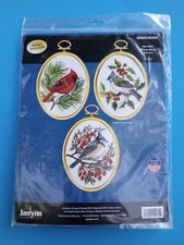 Janlynn Set of 3 Winter Birds with Frames 004-0861 Embroidery Kit