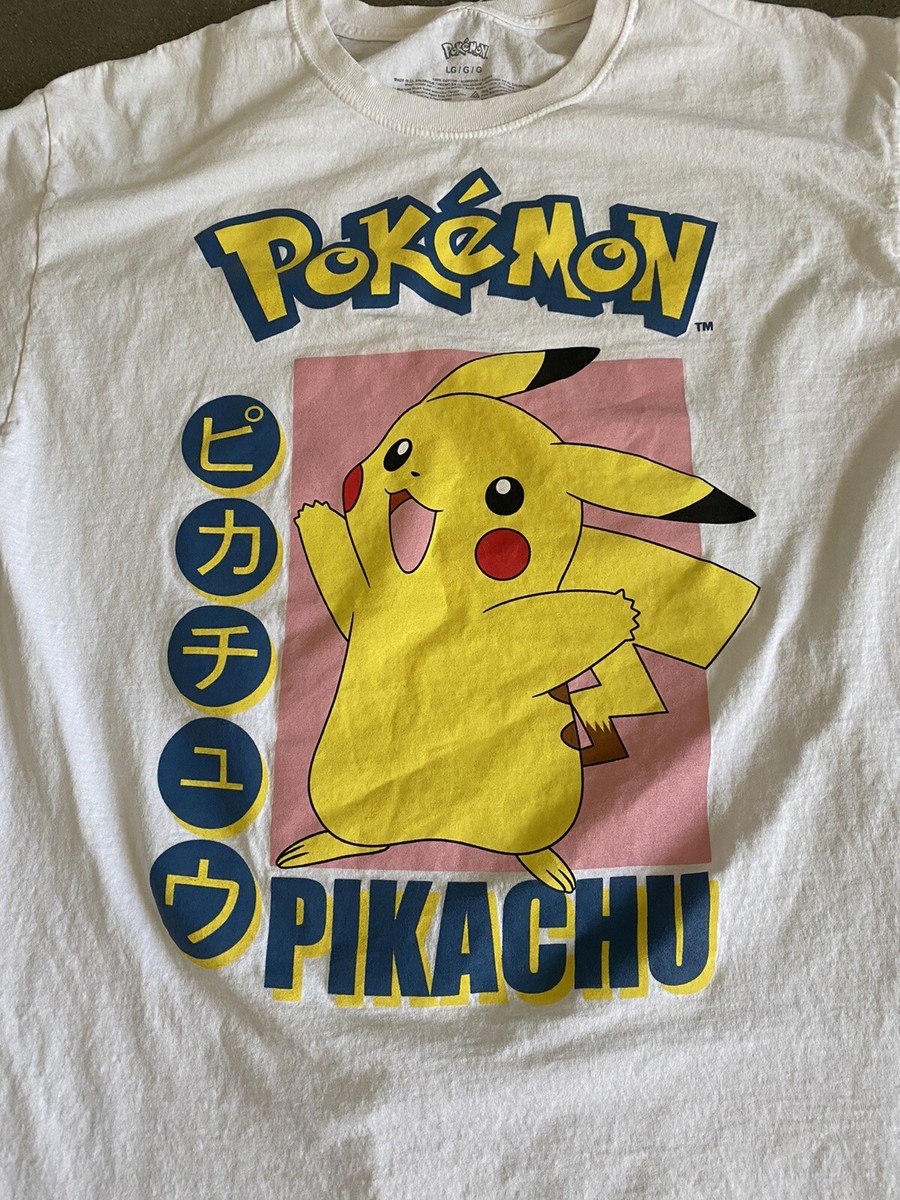 Pokemon Pikachu t-shirt white men's sz L | eBay