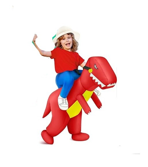 Inflatable Dinosaur Ride Kids Red
