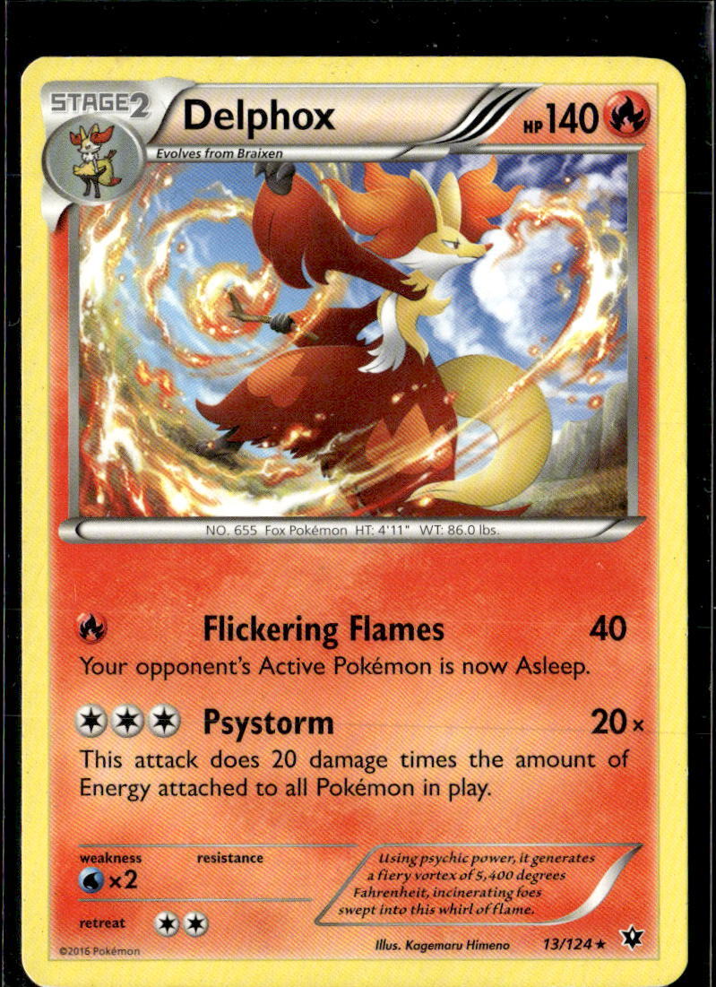 Pokemon Delphox 13/124 Fates Collide Non Holo Rare LP
