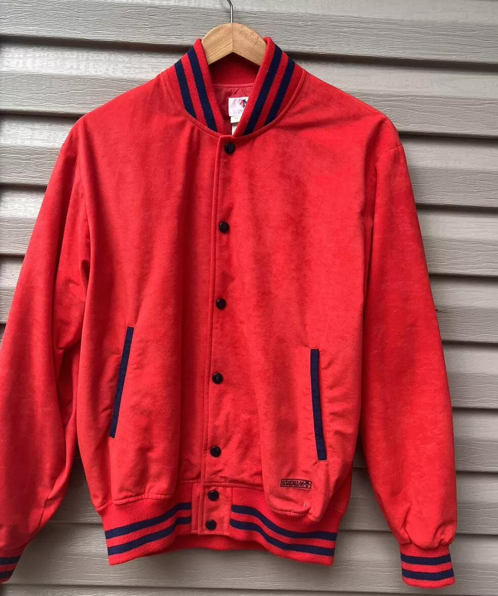 Descente Stadium Varsity Track Jacket Unisex Red Preppy Large Men women