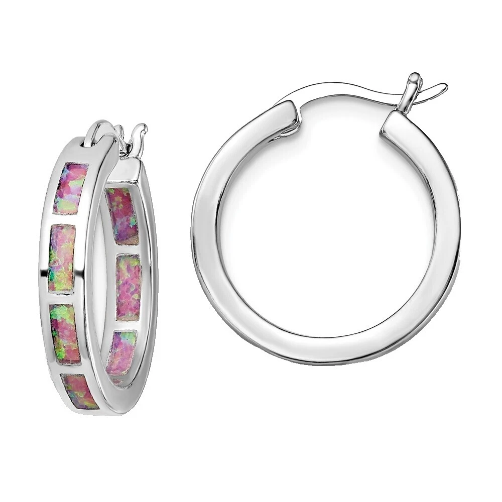 Opal Simulated Hoop Fashion Earrings